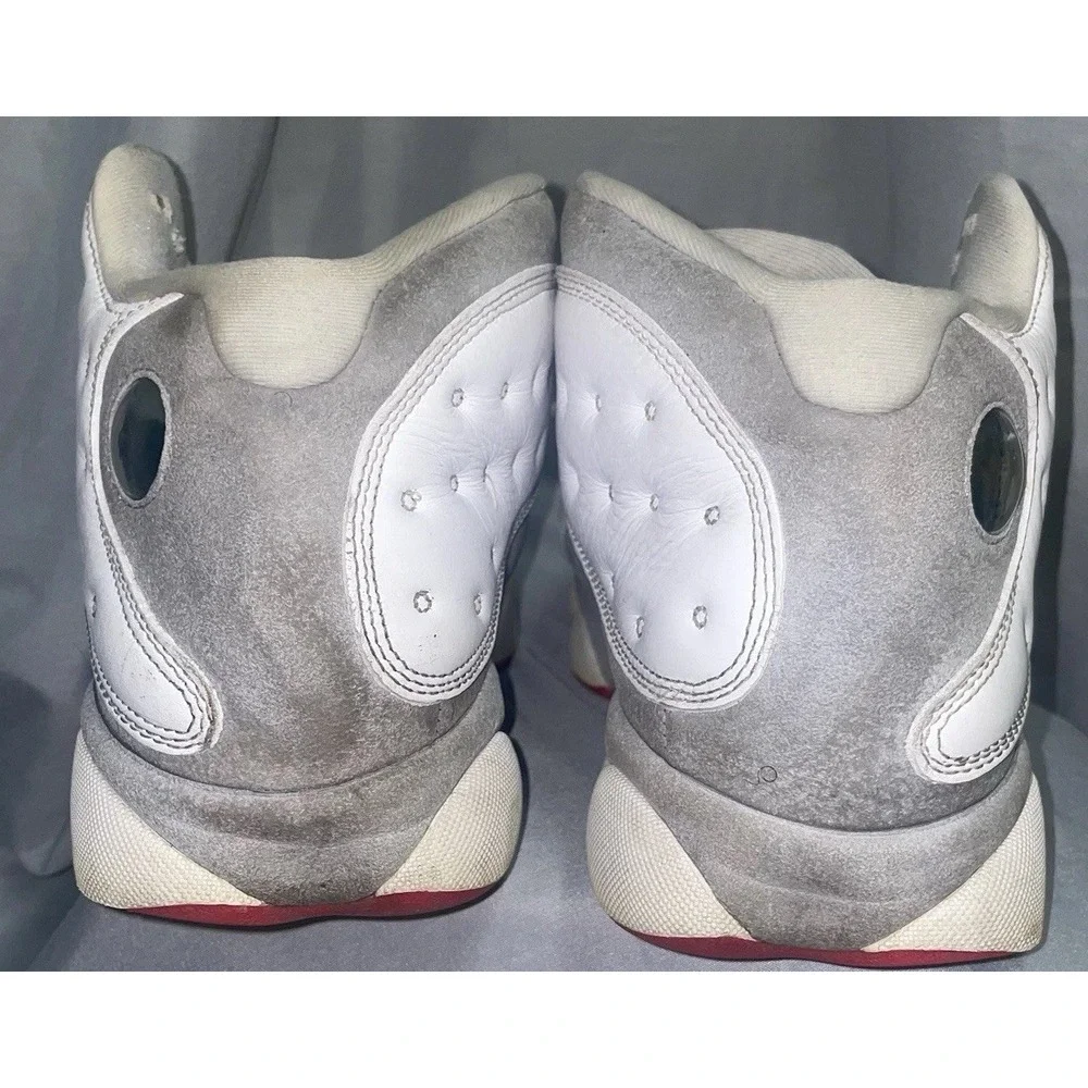 Jordan Air Jordan 13 Retro Grey White Red High Top Leather Sneaker Mens 9